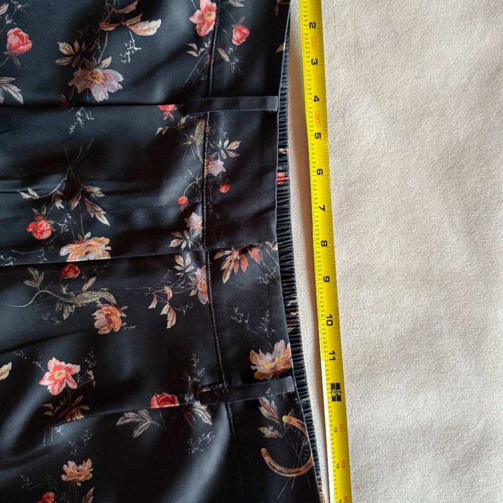 All Saints Black Floral Satin Trousers - Picture 9 of 11